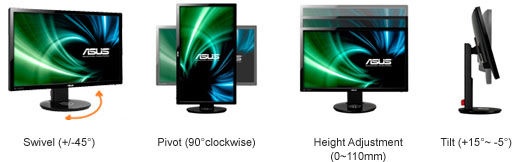 Asus VG248QE Full HD Gaming Display with 144Hz Refresh Rate stand