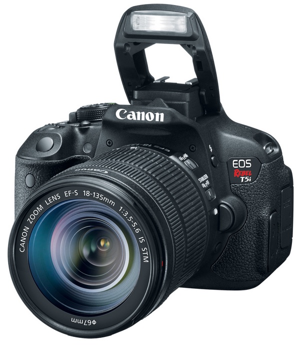 Canon EOS Rebel T5i DSLR Camera flash open