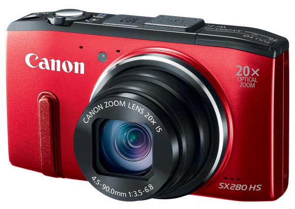 Canon PowerShot SX280 HS with 20x Optical Zoom, WiFi and GPS red