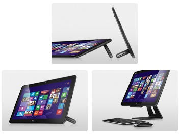 Dell XPS 18 Portable All-in-one doubles as a 18-inch Tablet usage