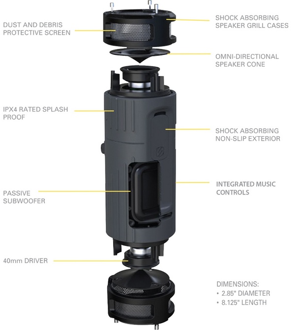 Scosche boomBOTTLE Weatherproof Wireless Speaker details