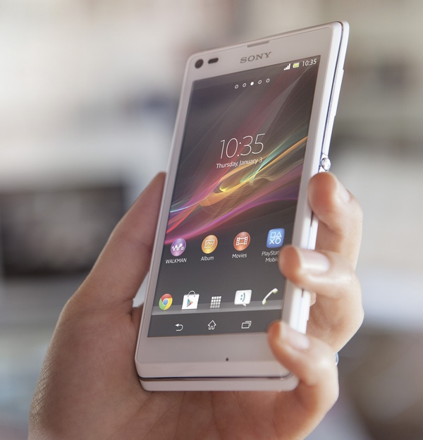 Sony Xperia L Stylish Entry-level Android Smartphone on hand