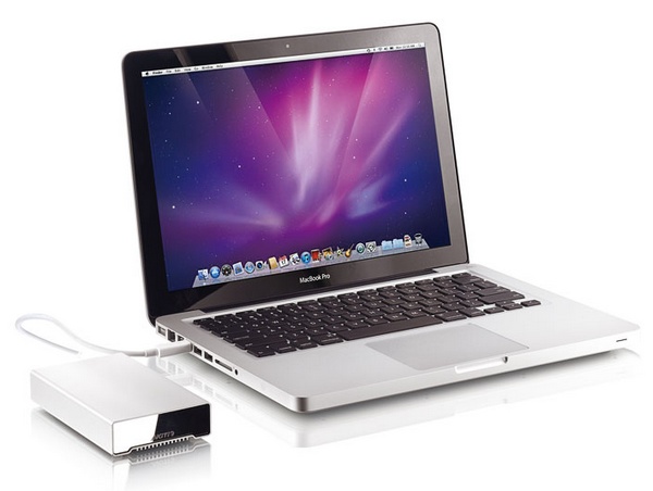 Akitio 256 GB Neutrino Thunderbolt External SSD in use with mac