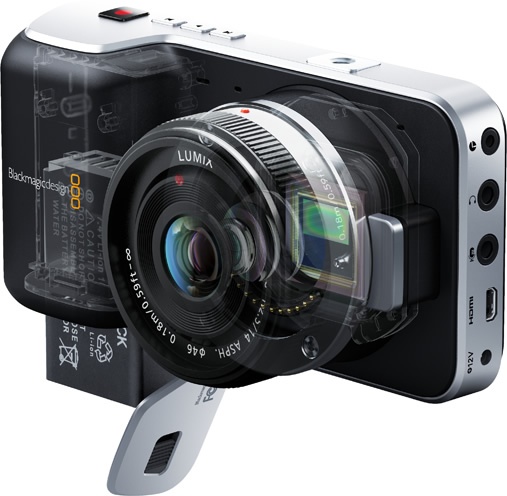 Blackmagic Pocket Cinema Camera uses Micro Four Thirds Mount battery