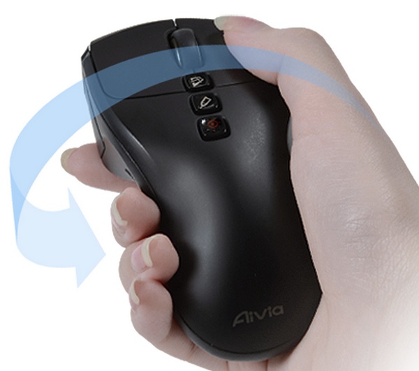 Gigabyte Aivia Neon Air Presenter Mouse on hand