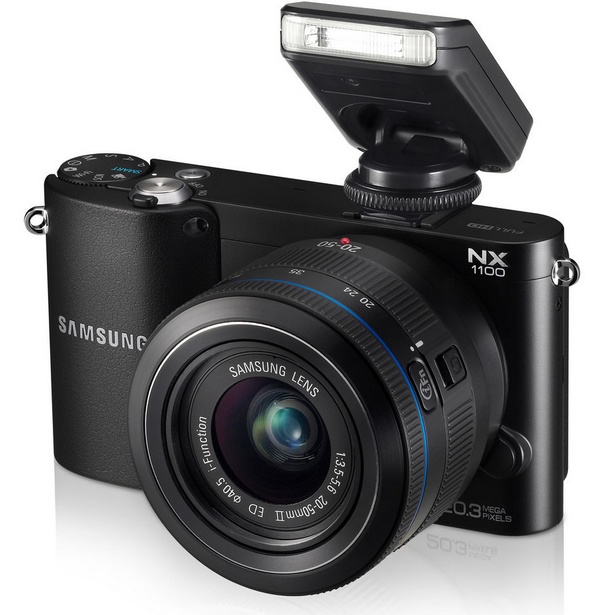 Samsung NX1100 Mirrorless Smart Camera with flash