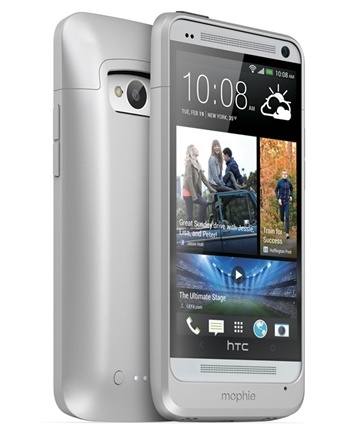 Mophie juice pack for HTC One silver