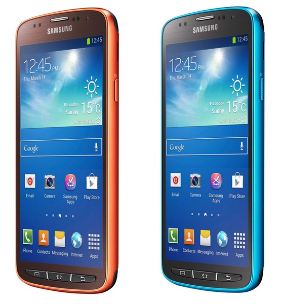 Samsung Galaxy S4 Active Rugged Smartphone blue ornage
