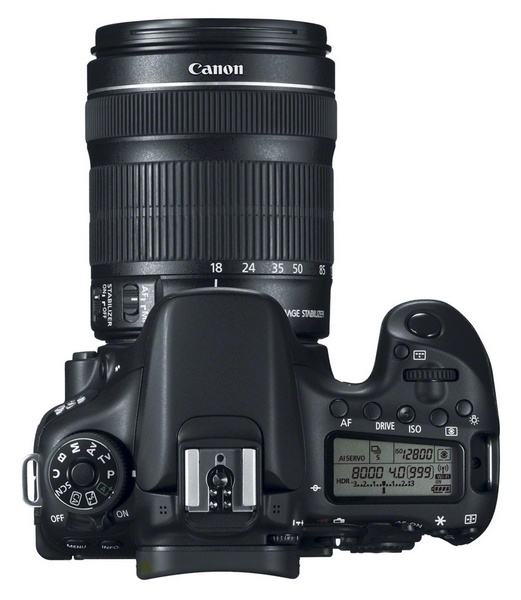 Canon EOS 70D DSLR with Dual Pixel CMOS AF top
